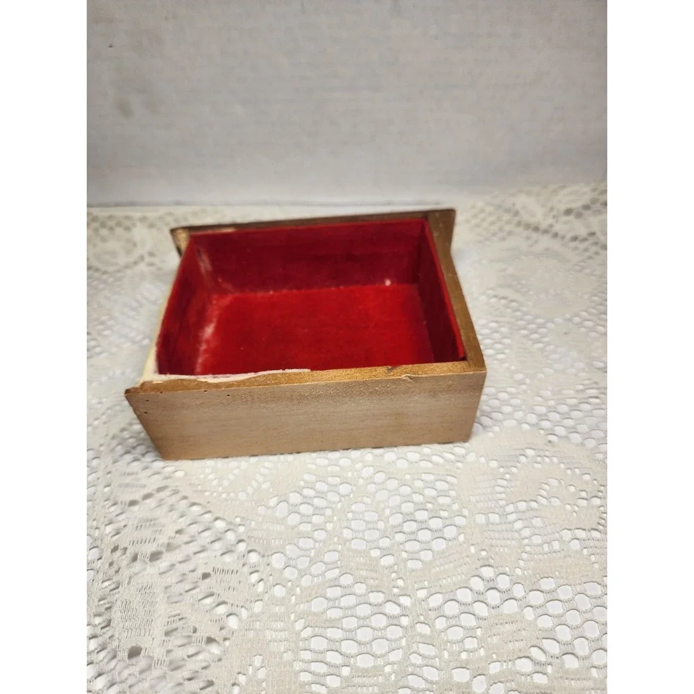Vtg Wooden Musical Jewelry Box Organizer Storage with‎ 2 Drawers 